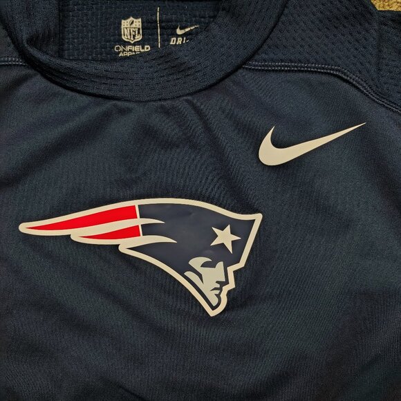 NIKE Hyperwarm Shield Shirt Men Small Blue NEW ENGLAND PATRIOTS NFL Long Sleeve - Picture 4 of 10